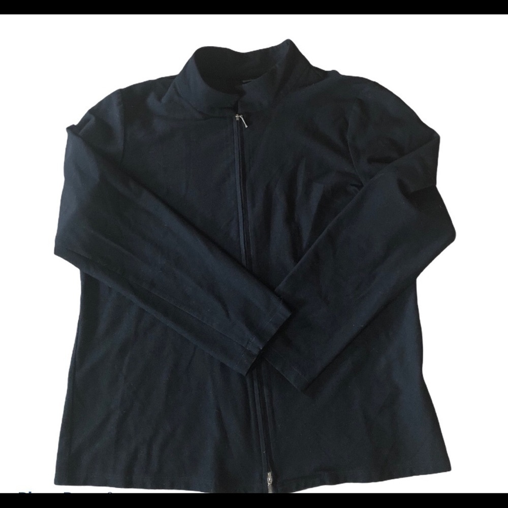 Eileen Fisher Black Full Zip Career Jacket Dual Zip Sz. S Work Designer